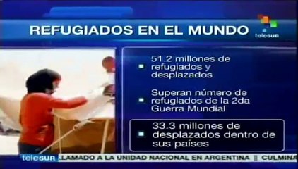 51.2 millones de personas en el mundo son refugiados o desplazados