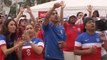 Aficionados celebran triunfo de Costa Rica ante Italia