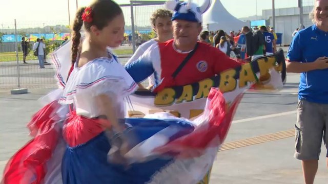 Brasil 2014- Costa Rica celebra la victoria frente a Italia