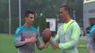 Cristiano Ronaldo Playing American football in Training Before World Cup 2014
