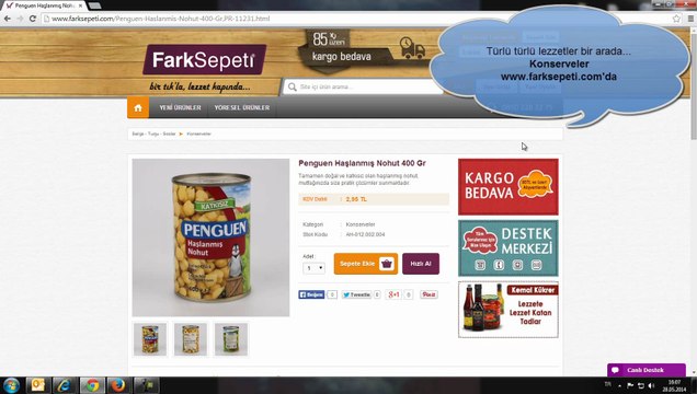 Penguen Haşlanmış Nohut 400 Gr