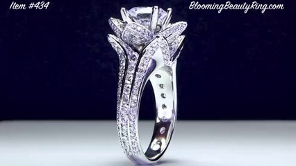 NEW 2014 Closeup Blooming Flowers Diamond Engagement Ring