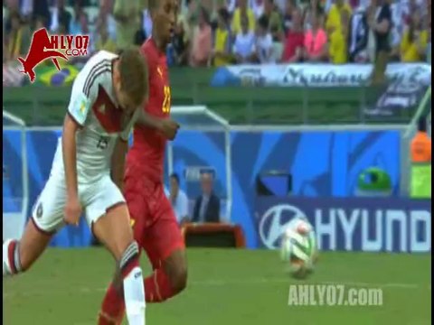 هدف ألمانيا الأول في غانا والهدف الأول لغانا 1ـ1 كأس العالم برازيل 2014