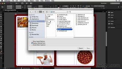Importing text documents into InDesign