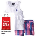 Cheap Deals U.S. Polo Assn. Baby-Girls Infant Tiered Ruffle Tank Top with Plaid Short Shorts Review