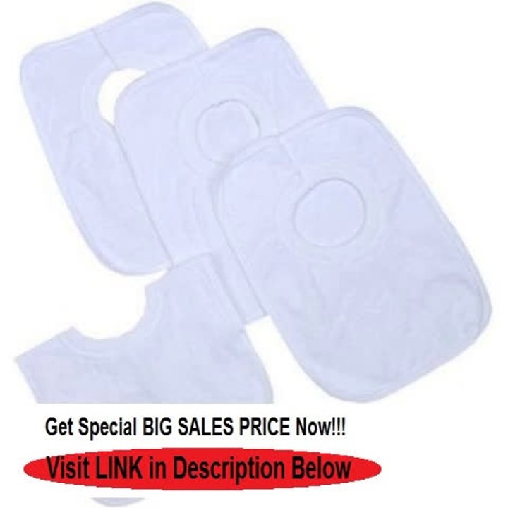 Cheap Deals BabyPrem Baby 12 Pack Cotton Rich Round neck Popover the head Bib One size White Review