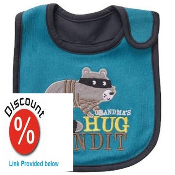 Cheap Deals Carter's 'Grandma's Hug Bandit' Raccoon Baby teething/feeding Bib turquoise gray Review