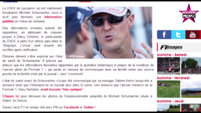 Michael Schumacher : les informations sur son état de santé son incorrectes
