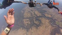 Skydiver Plummets As Parachute Tangles