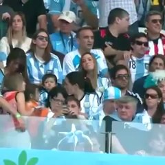 Lionel Messi was cheered on by girlfriend Antonella Roccuzzo & son Thiago against Iran