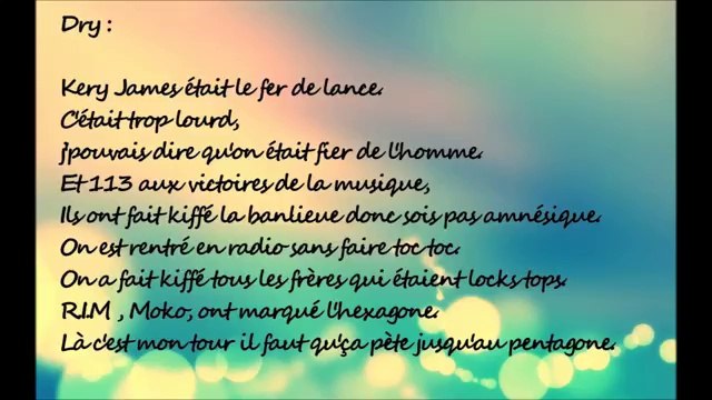 Tal feat. Dry - Maintenant ou Jamais (Paroles / Lyrics)