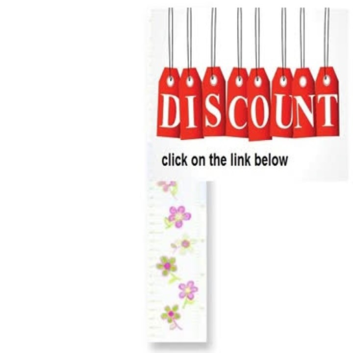 Best Price The Kids Room Pink and Green Floral Growth Chart Review