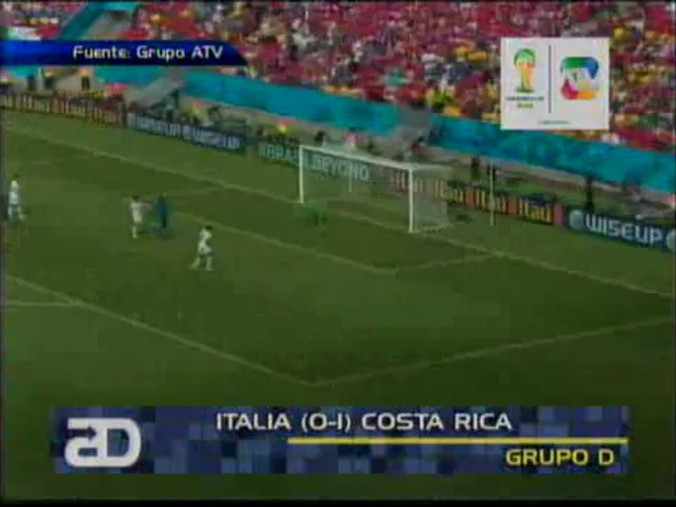 Resumen Grupo D - 2da Fecha - Costa Rica 1-0 Italia