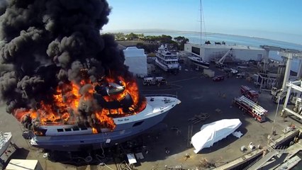 Un yacht à 17,6 millions d'euros en flammes