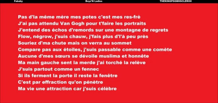 Fababy - Boys' N Ladies (Paroles / Lyrics)