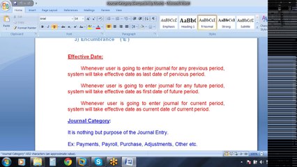 Oracle financials Functional General Ledger Class 6