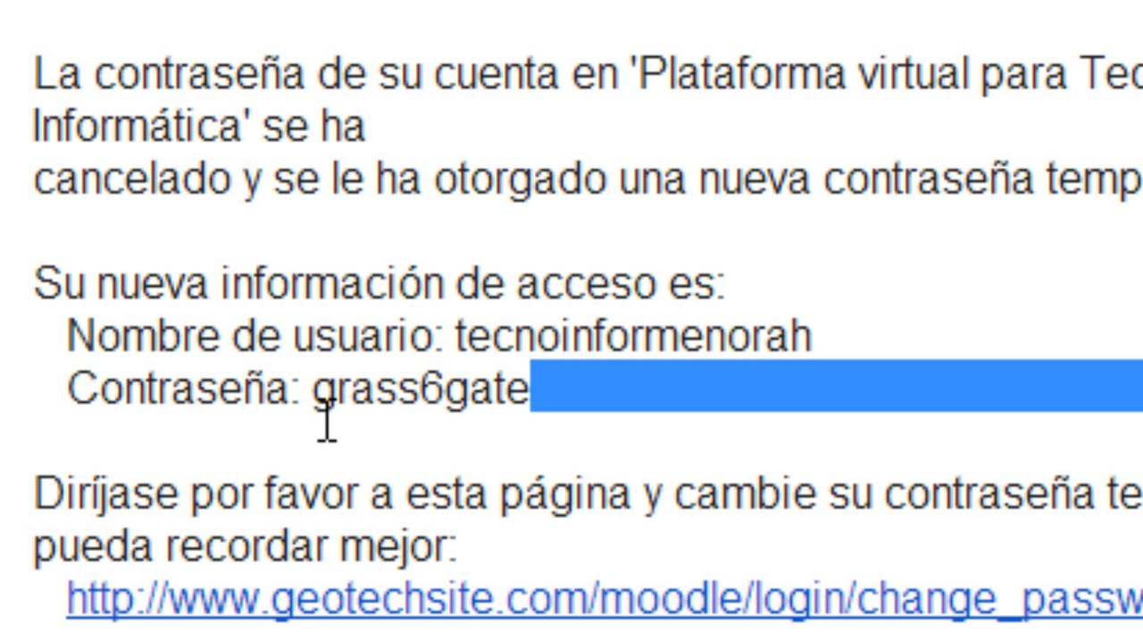 Recuperación de contraseña olvidada de acceso a la Plataforma
