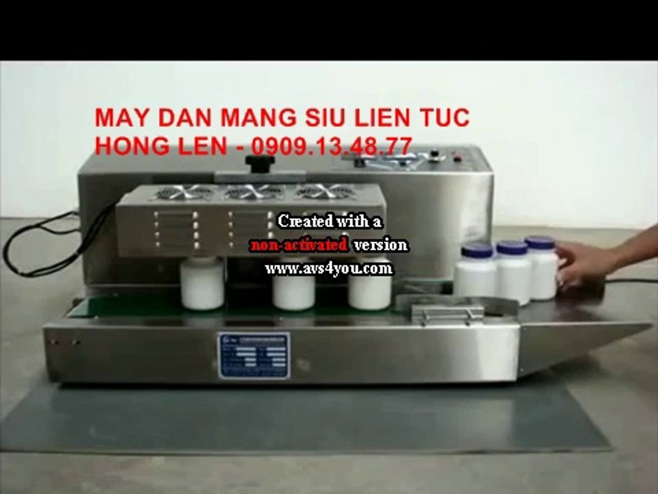 Máy màng siu chai nhựa liên tục,  máy dán nhôm chai lọ tự động, máy dán miệng lọ thuốc
