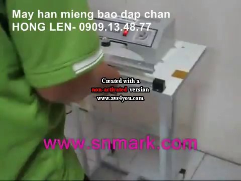 Máy ép miệng túi dập chân, máy ép miệng bao nilong dập chân