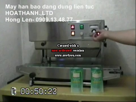 Máy hàn miệng túi nước, máy hàn miệng bao liên tục dạng đứng, máy hàn túi nước