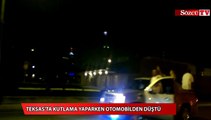 ABD Teksas'ta kutlama yaparken otomobilden düştü