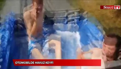 Otomobilde havuz keyfi