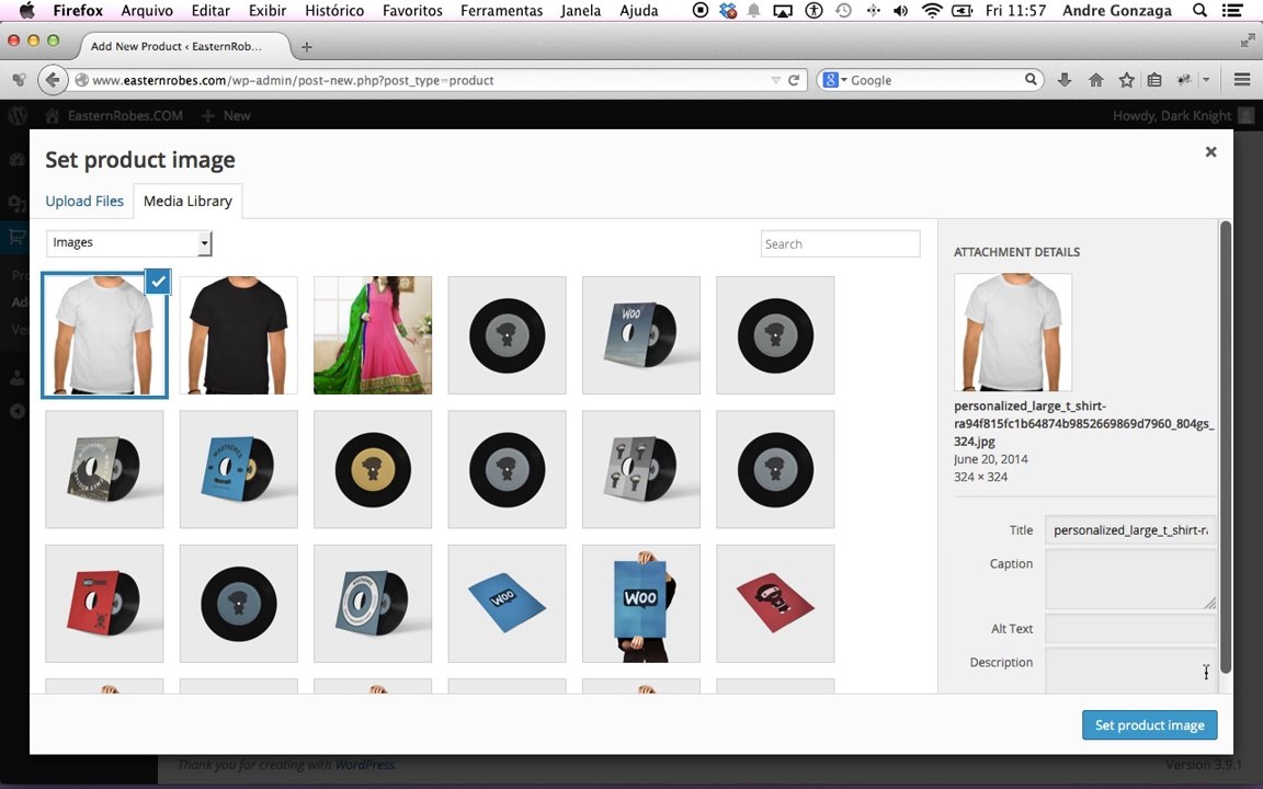 Easternrobes.com - adding product - Anna's audio