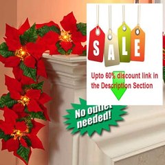 Best Deals Cordless Lighted Poinsettia Garland Review