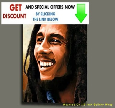 Best Deals LEGEND BOB MARLEY CANVAS MIXED MEDIA PAINTING MOUNTED W GALLERY WRAP STYLE FRAMING 18X29X1.5 Review
