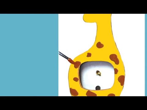 Cadre photo girafe en bois peint