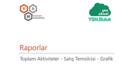 Raporlar - Toplam Aktiviteler / Satış Temsilcisi  / Grafik