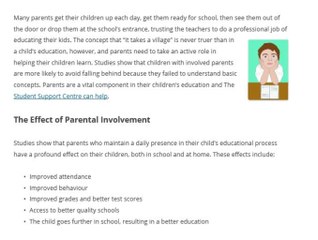 The Student Support Centre – The Importance of Parental Involvement in a Child’s Education