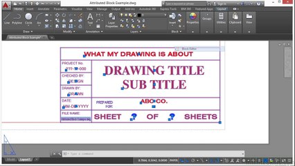 AutoCAD Attributed Blocks