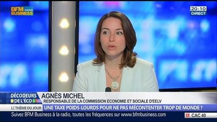 Une taxe poids-lourds pour ne pas mécontenter trop de monde ?, dans Les Décodeurs de l'éco – 23/06 4/5