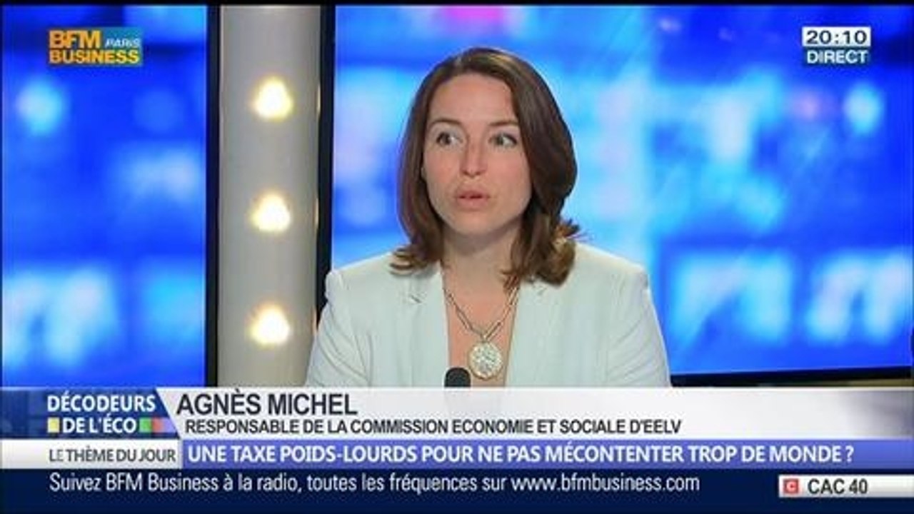 Une taxe poids-lourds pour ne pas mécontenter trop de monde ?, dans Les Décodeurs de l'éco – 23/06 4/5