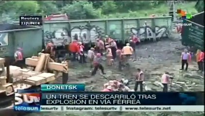 Descarrila tren en Donetsk debido a una explosión