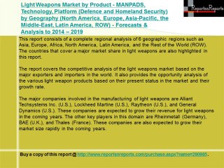 Light Weapons Market Forecasts to 2019