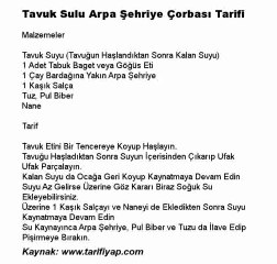 Tavuk Sulu Arpa Şehriye Çorbası Tarifi