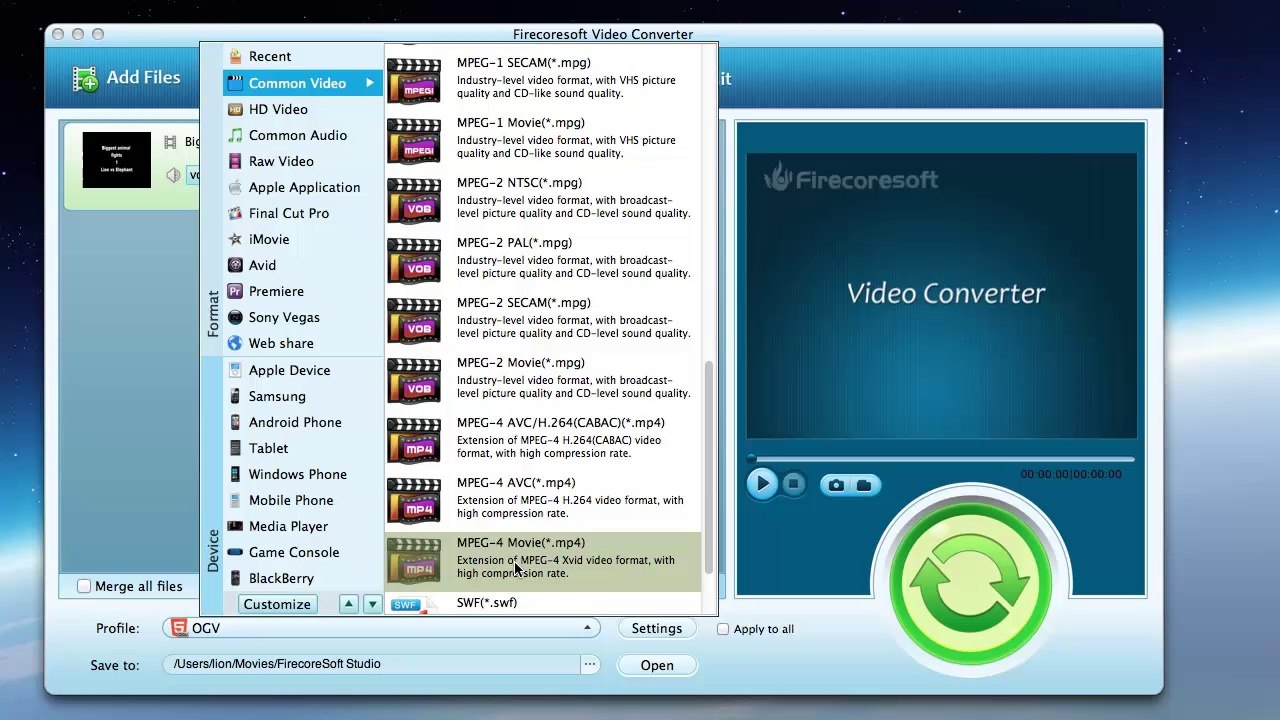 Convert WebM to MP4 for playing on iPhone/iPad
