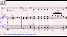 Mozart's Allegro from Sonata in E minor K304 sheet music for Violin and Piano - Video Score