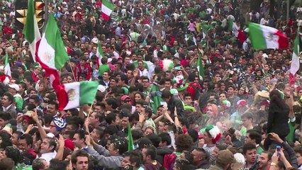 Hinchas celebran victoria mexicana en Mundial