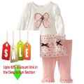 Cheap Deals Nannette Baby-Girls Newborn 2 Piece Bow Dress Legging Set Review