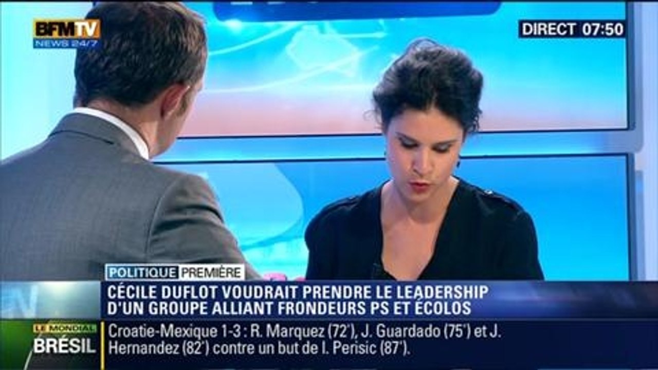 Politique Première: Cécile Duflot veut prendre le leadership d'un groupe alliant frondeurs PS et Ecolos - 24/06