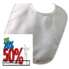 Cheap Deals Boys Large Matte Satin Bib with Screened Cross Review