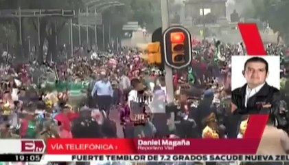 El Ángel de la Independencia de llena de color tras triunfo de México vs Croacia