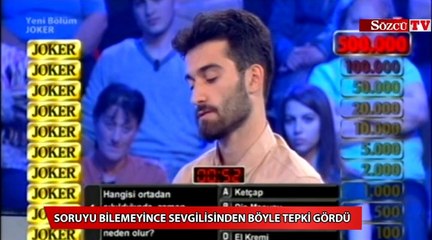 Soruyu bilemeyince sevgilisinden böyle tepki gördü