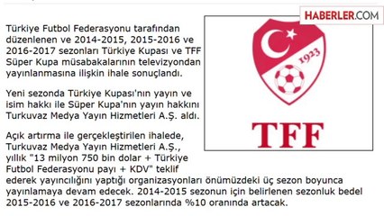 Türkiye Kupası ve Süper Kupa'nın Yayın İhalesi Yapıldı