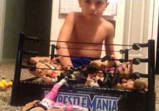 World Cup Goal Interrupts Wrestling Fan's Play Time