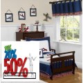 Best Price Red, White and Blue Vintage Aviator Airplane Toddler Bedding 5 pc set by Sweet Jojo Designs Review