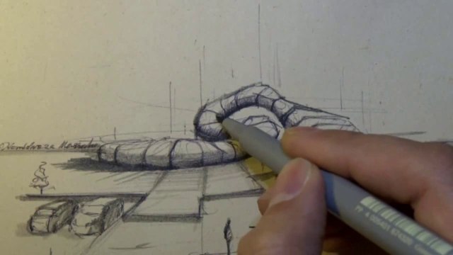 Marker Pen and Architectural Drawing